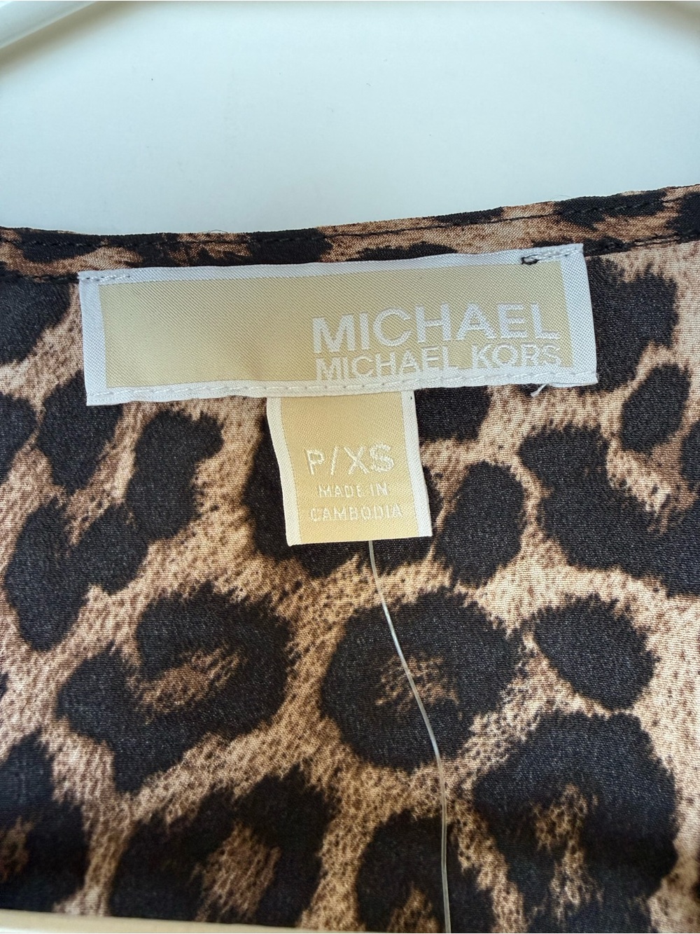 Michael Kors Petite XS Leopard Print Ruffle Dress Long Sleeve NWT - Picture 4 of 13